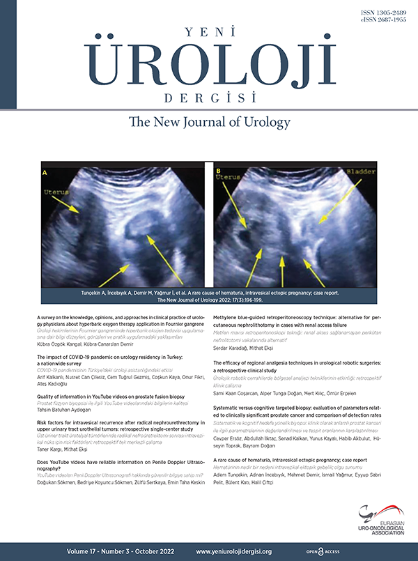 Yeni Üroloji Dergisi Cilt: 17 Sayı: 3