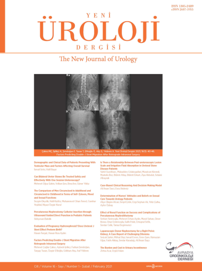 The New Journal of Urology Volume: 16 Number: 1