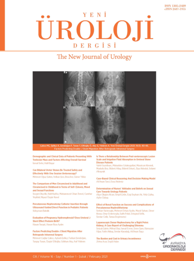 Yeni Üroloji Dergisi Cilt: 16 Sayı: 1