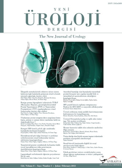 The New Journal Of Urology Volume: 8 Number: 1